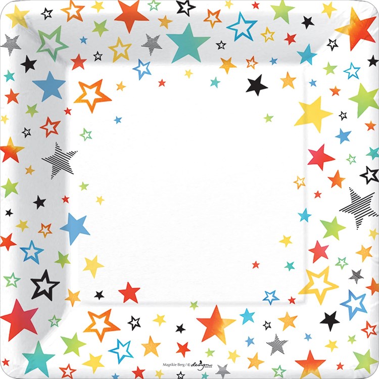 Rainbow Stars Plate-Dinner-Square