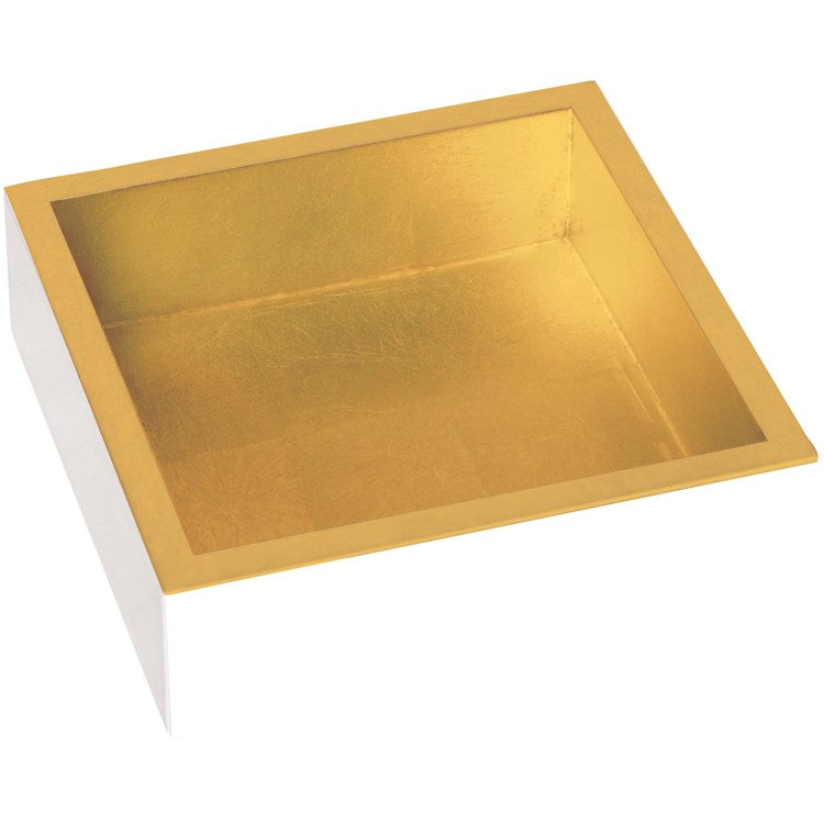 White Lacquer-Gold Napkin Holder-Beverage