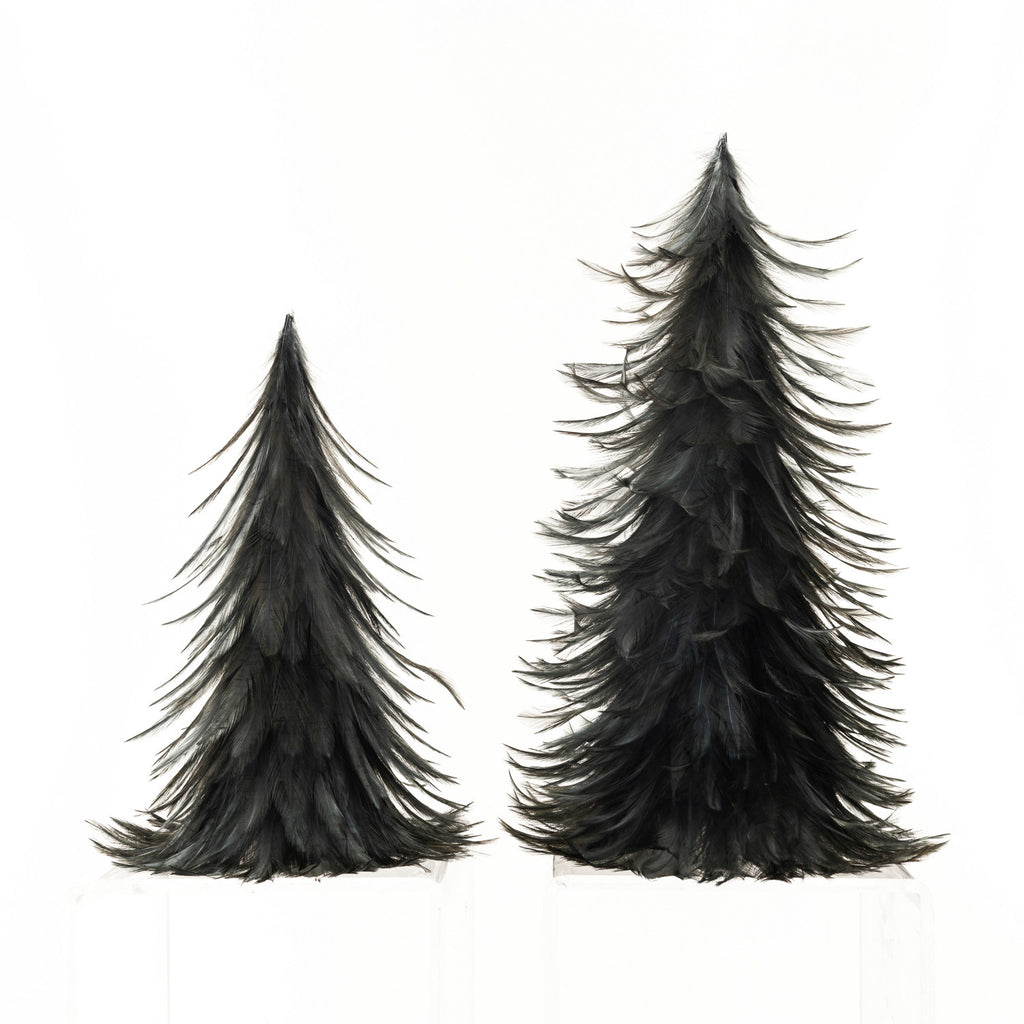 Feather Trees, Navy Color, Set of 2
